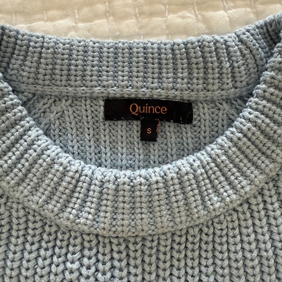 Quince Cotton Fisherman Sweater Size Small Sky Blue - Picture 3 of 3